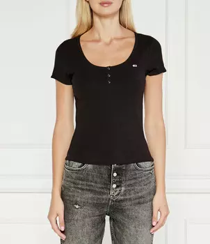 Блуза Tommy Jeans HENLEY Slim Fit, черный