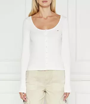 Блуза Tommy Jeans Slim Fit, белый