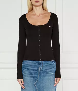 Блуза Tommy Jeans Slim Fit, черный