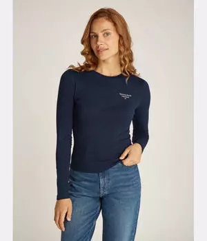 Блуза Tommy Jeans Slim Fit, синий