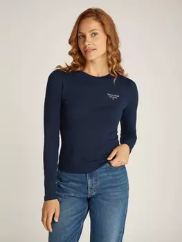 Блуза Tommy Jeans Slim Fit, темно-синий