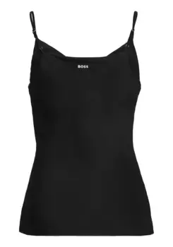 Блуза-топ BOSS ORANGE "C_Isos Premiumженская мода", с вырезом-водопадом, черный