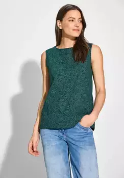 Блуза-топ Cecil из чистого хлопка, зеленый