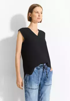 Блуза-топ Cecil из мягкой смеси материалов, черный