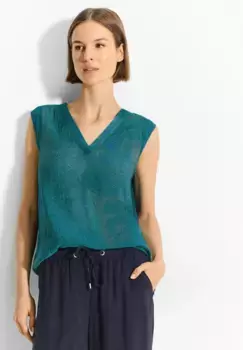 Блуза-топ Cecil с V-образным вырезом, зеленый