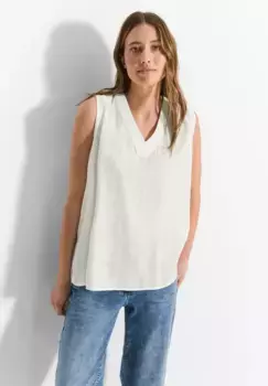 Блуза-топ Cecil с закругленным краем, белый
