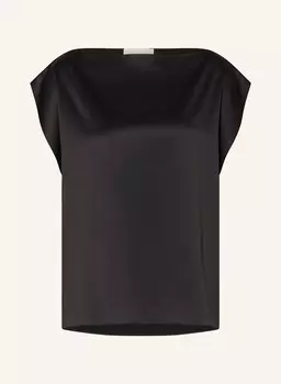 Блуза-Топ Кэролл из атласа Juvia, черный