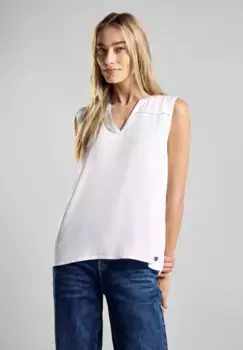 Блуза-топ STREET ONE, с вышивкой, белый