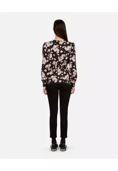 Блуза Top The Kooples, черный/розовый