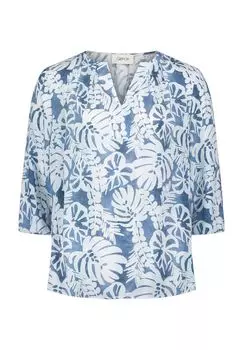 Блуза-топ, V-образный вырез, рукава 3/4, женская CARTOON, цвет Blue Dark Blue