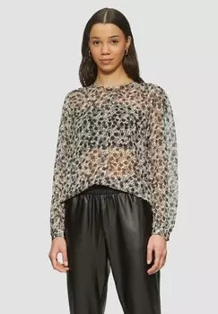 Блуза TRANSPARENTE MIT ALL-OVER QS, песочный