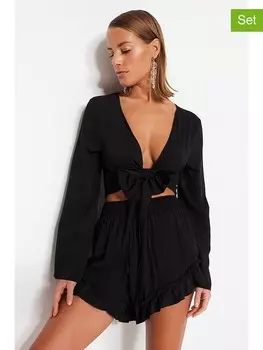 Блуза trendyol 2tlg Outfit, черный