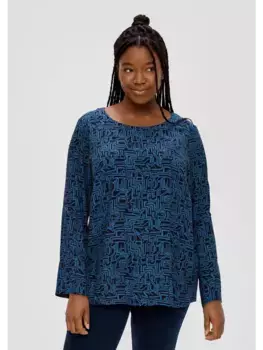 Блуза TRIANGLE langarm, синий