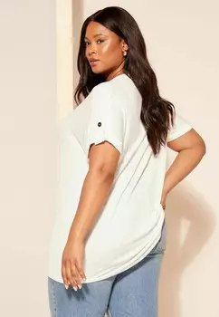 Блуза TURN BACK SLEEVE Curves Like These, белый