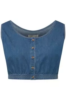 Блуза Ulla Popken ntop, цвет blue denim