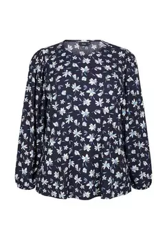 Блуза UND GEBLMTEM Zizzi, темно-синий