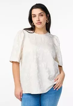 Блуза UND PUFFRMELN Zizzi, кремовый