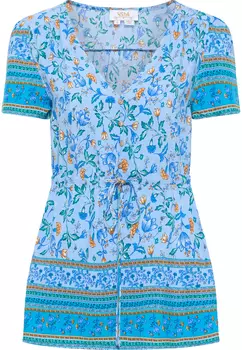 Блуза usha FESTIVAL Kurzarm, цвет Hellblau Mehrfarbig
