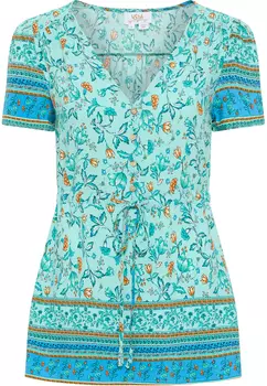Блуза usha FESTIVAL Kurzarm, цвет Trkis Mehrfarbig