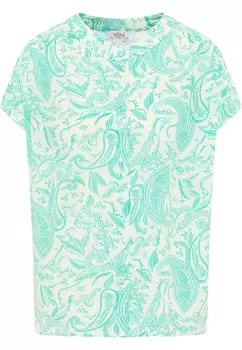 Блуза usha FESTIVAL Kurzarm, цвет Trkis Wollweiss