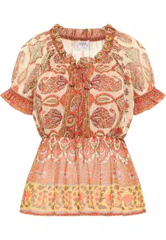 Блуза usha FESTIVAL nshirt Mit Rschenrmeln, оранжевый