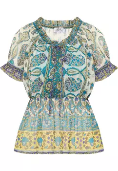 Блуза usha FESTIVAL nshirt Mit Rschenrmeln, синий