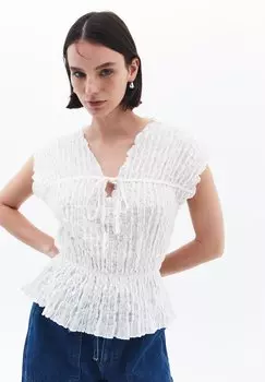 Блуза V-AUSSCHNITT OXXO, белый