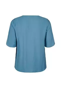 Блуза V-AUSSCHNITT STICKDETAIL Zizzi, синий