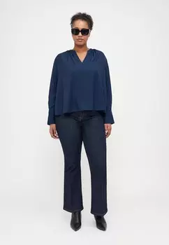 Блуза V NECK BLOUSE Tommy Hilfiger Curve, темно-синий