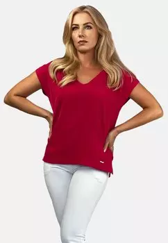 Блуза V-NECK PLAIN REGINA FASHION, темно-красный