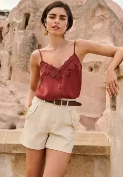 Блуза V NECK REGULAR Love & Roses, коричневый