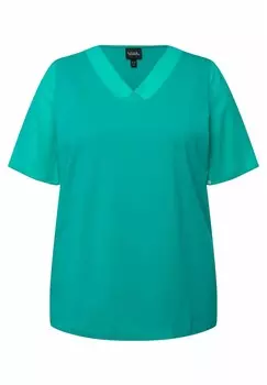 Блуза V-NECK Ulla Popken, бирюзовый