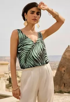 Блуза V NECK V BACK REGULAR FIT Love & Roses, зеленый