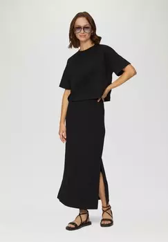 Блуза VERKRZTES MIT STRUKTUR QS, черный