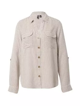 Блуза Vero Moda BUMPY, бежевый/белый