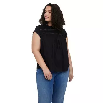 Блуза Vero Moda Curve Debbie Pleat, черный