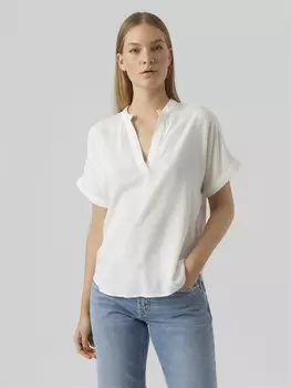Блуза Vero Moda Top Casual Splitneck Bluse, белый