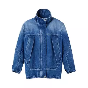 Блуза Versace Denim Blouson 'Medium Blue', синий