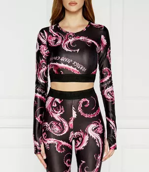 Блуза Versace Jeans Couture Cropped Fit, черный