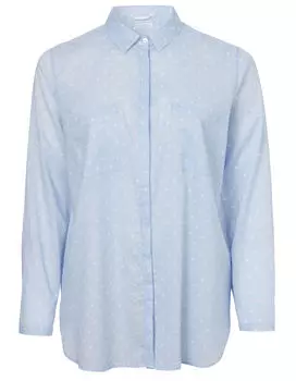 Блуза VIA APPIA DUE Verspielte mit gepunktetem Allover Muster, цвет hellblau/ecru