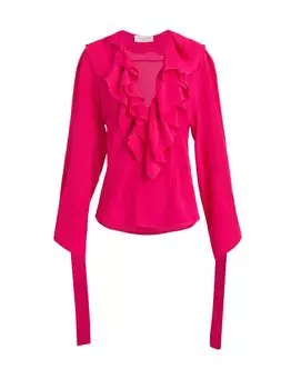 Блуза Victoria Beckham Silk, фуксия