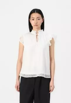 Блуза VIEDEE V NECK TIE VILA, белый