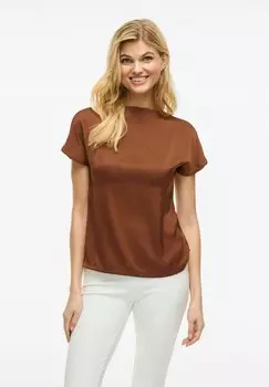 Блуза VIELLETTE WATERFALL - Basic T-shirt VILA, коричневый