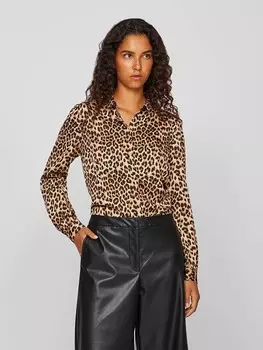 Блуза Vila Bluse, цвет Beige/Braun