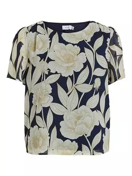 Блуза Vila, цвет blau/creme