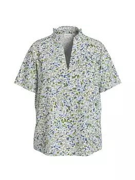 Блуза Vila, цвет blau/grn