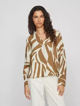 Блуза Vila, цвет creme/hellbraun
