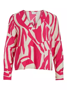 Блуза Vila, цвет creme/pink
