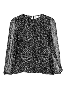 Блуза Vila Falia, черный/белый