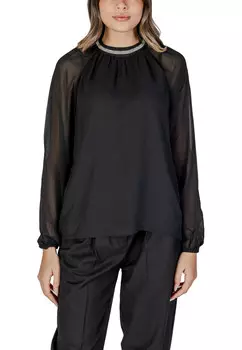 Блуза VILA с прозрачными рукавами, черный